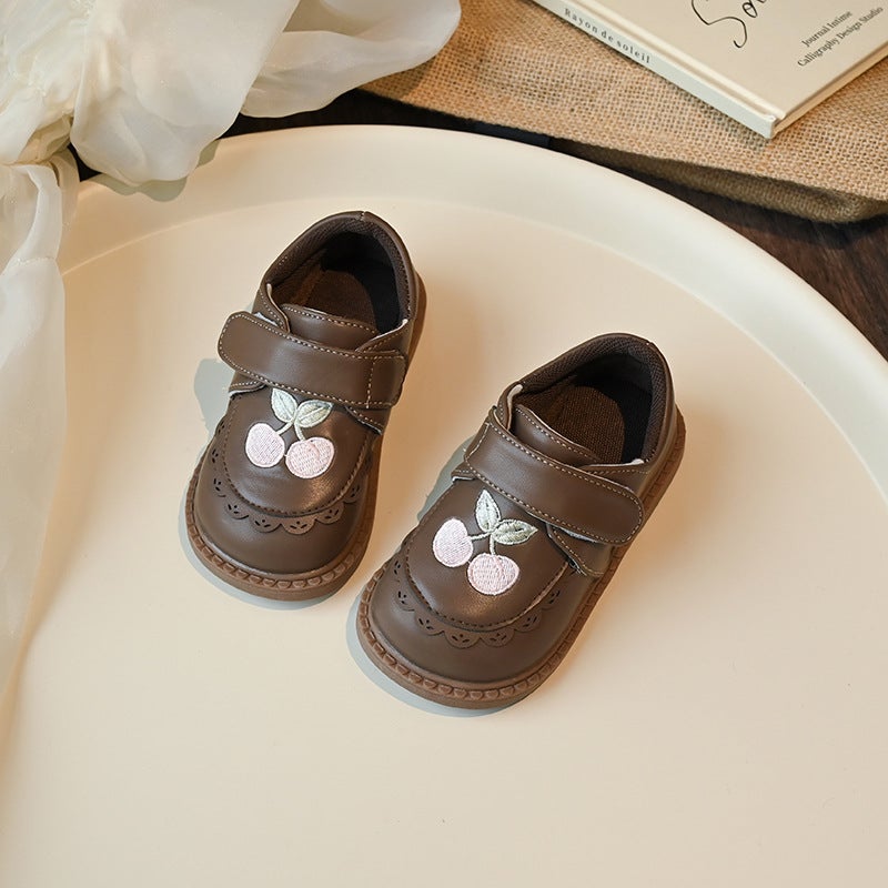 Girl'S Leather Shoes 2024 New Children'S Princess Shoes Soft Sole Little Girl'S Bean Shoes Baby'S National Style Toddler Shoes - Image 1